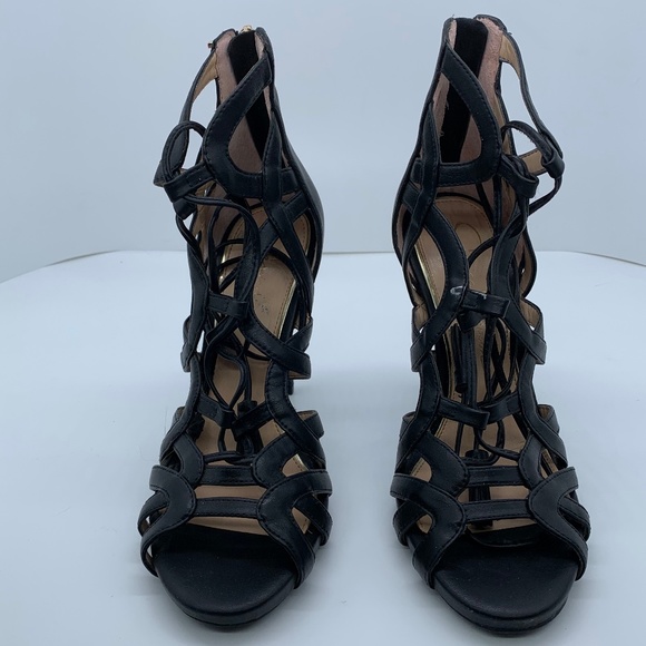 Jessica Simpson Black Lace Up the Front with Tassel And Gold Zippered Back! - Picture 1 of 10